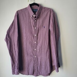 Ralph Lauren Men's Burgundy Gingham Shirt